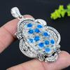 Подвеска из серебра 925 пробы с драгоценным камнем K2 Azurite, 2,76 дюйма, w0R61