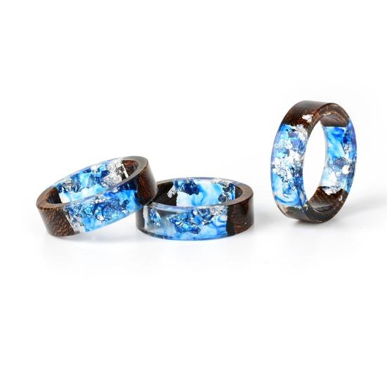 Женщины ручной работы из дерева смолы цветок растения палец кольцо ювелирный декор подарок