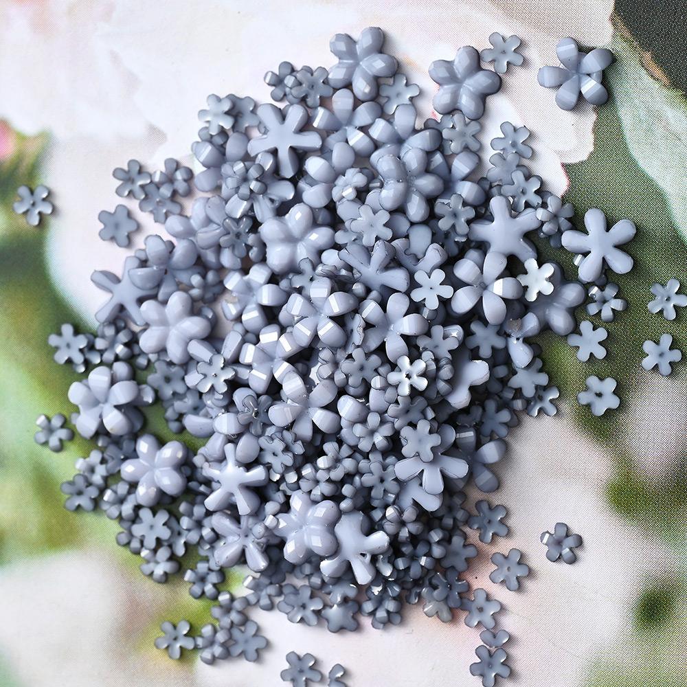 100 шт./пакет 3D акриловые цветы для ногтей подвески смешанного размера цвета украшения для ногтей стразы цветочки ювелирные изделия DIY аксессуары для ногтей