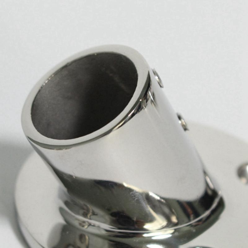 BAAU 2X Marine Stainless Steel 60 Degree 22mm 7/8 Inch Tube Round Base Hand Rail Railing Fitting Yachts Accessories