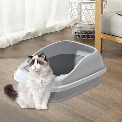 Полузакрытый лоток для кошачьего туалета, объем 12 л, 19x13x7,5 дюйма, многофункциональный, съемный, защита от разбрызгивания