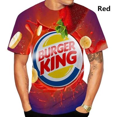 2025Лето Burger King Мужская Женская Новая Мода 3D Печать Футболка Повседневная Крутая С Коротким Рукавом Печатные Рубашки Для Мужчин Футболки Топы