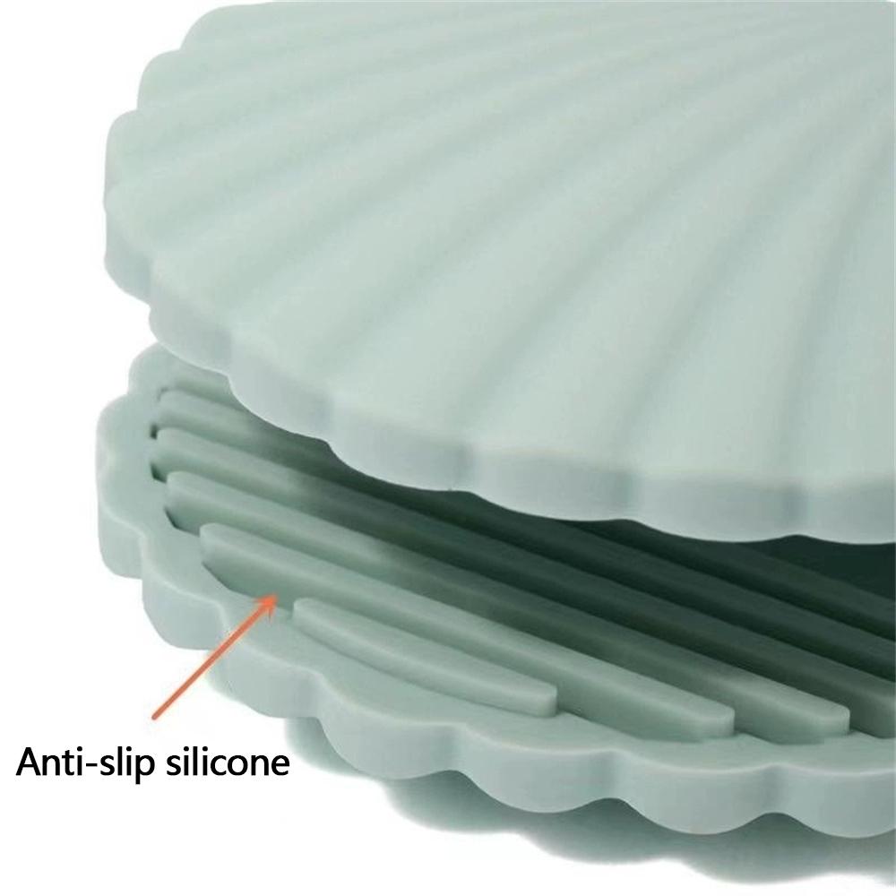 2Pcs Silicone Anti-scald Gloves Shell Shape Heat Resistant Non-Slip Grip Microwave Oven Pot Handle Mitt Lid Holder Kitchen Tool