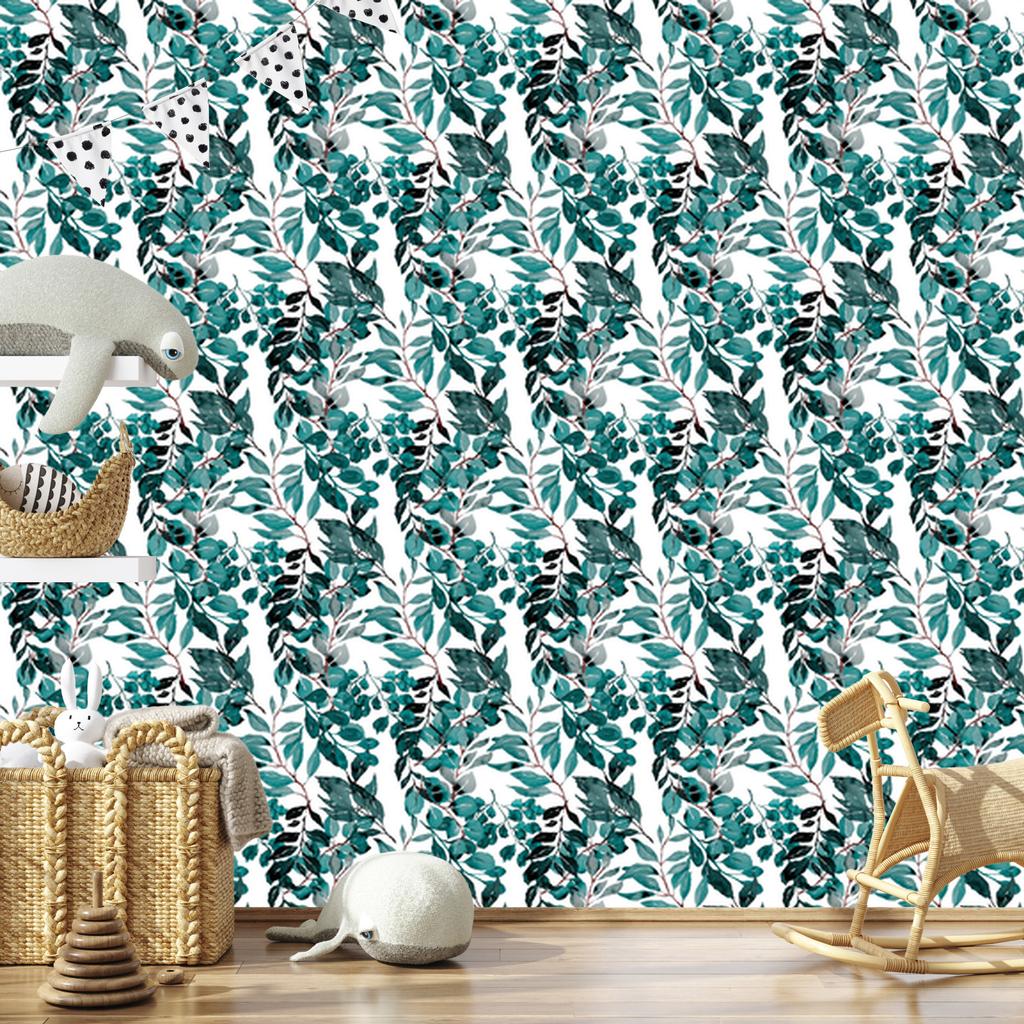 Painted Leaves Wallpaper for Living Room and Bedroom 50x1000