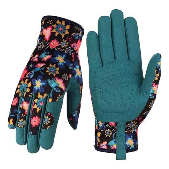 1 пара женских садовых перчаток, износостойкие, толстые, с пятью пальцами, противоскользящие, впитывающие пот, устойчивые к царапинам, перчатки для прополки, копания, посадки