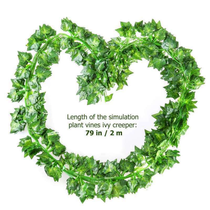 12 шт. искусственная гирлянда из листьев плюща зеленое растение украшение для сада 12x2 м