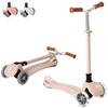 MomnLittle Детский самокат Складной 3-х колесный самокат со светодиодной подсветкой Мигающие колеса Регулируемая высота ручки Доска для ног для детей (бежевый)