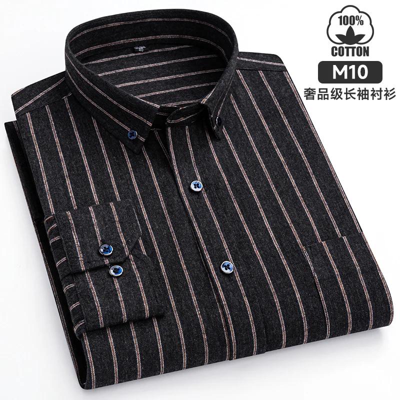 Новые клетчатые фланелевые повседневные рубашки для мужчин осень-зима с длинным рукавом стандартного кроя классическая клетчатая деловая рубашка мужская одежда