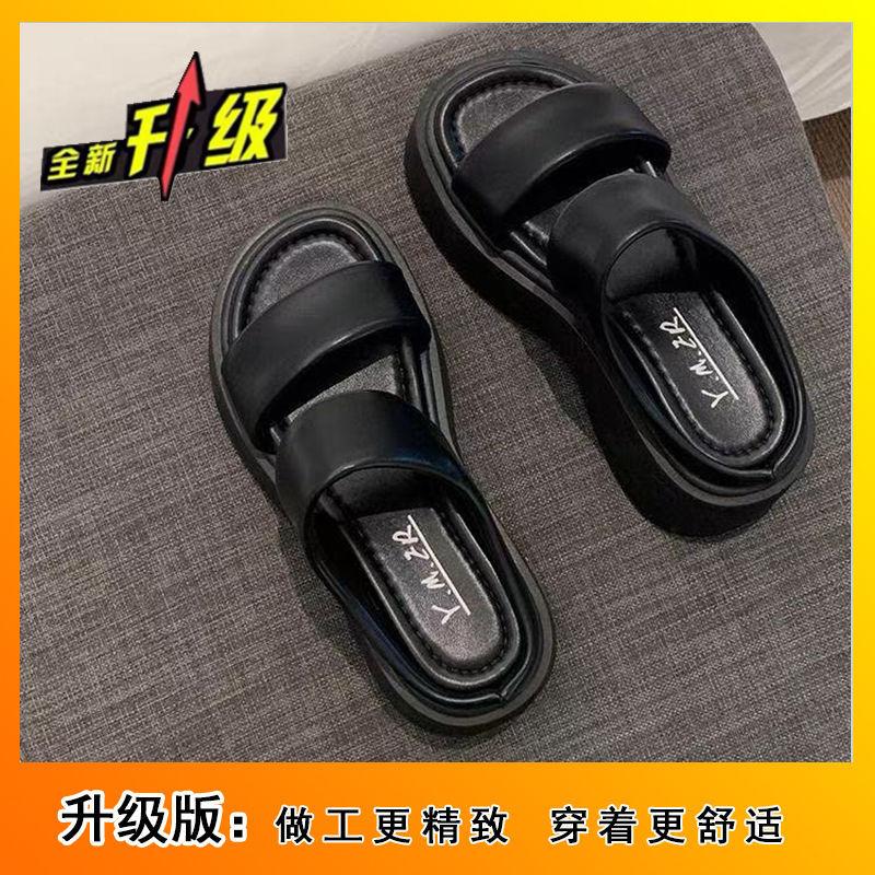 Сандалии Muffin на толстой подошве для маленьких мужчин и высоких мужчин, удобные, повседневная верхняя одежда в британском стиле, односложные тапочки для женщин, лето 2025 г.