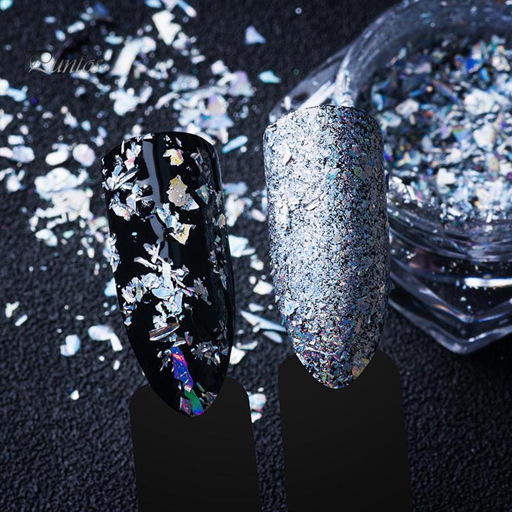 Puntos Nail Art Manicure Decor 0.2g Shiny Paillettes Foil Glitter Sequins Mirror Powder