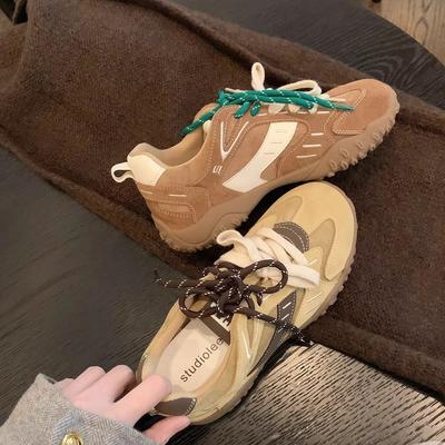 Женские кеды на толстой подошве, увеличивающие рост, из кожи, новые осенне-зимние, спортивные и повседневные, женские