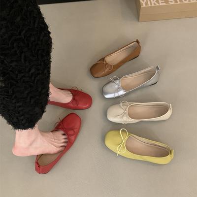 Мода Bailamos Новые женские балетки Модные с круглым носком и бантом Слипоны Обувь Мягкие плоские Женские Повседневные Платье Балетки