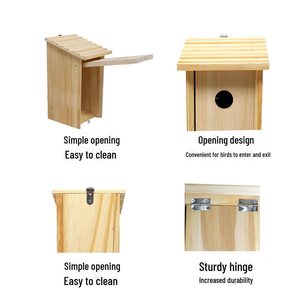 Solid Wood Hanging Bird Nest for Outdoor Garden Decoration and Winter Breeding