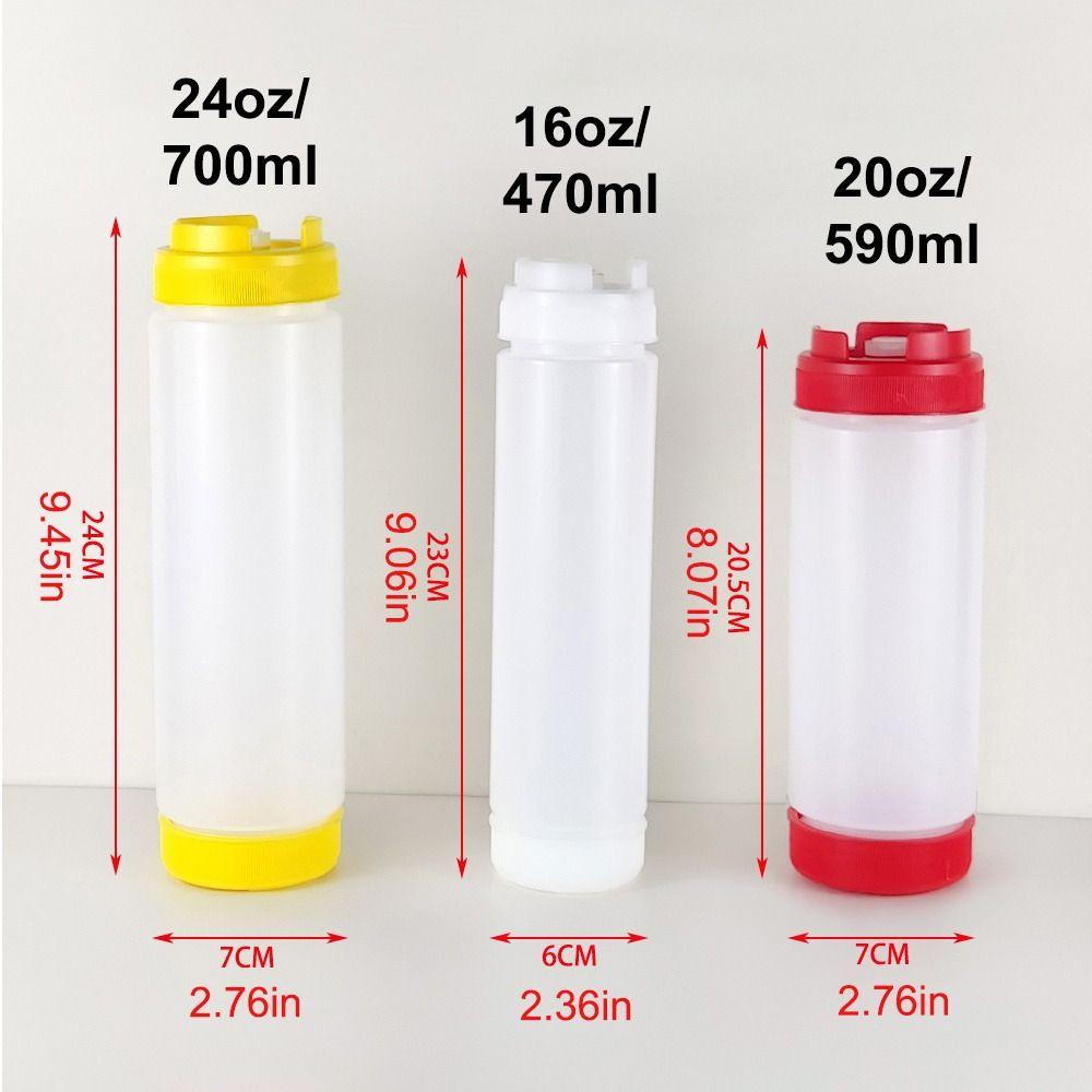 Double Head Sauce Bottles Big Capacity Plastic Squeeze Bottles Portbale 16oz 20oz 24oz Tomato Catchup Dispenser Picnic Cooker