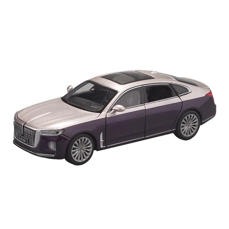 1/24 Hong Qi H9 Alloy Luxy Car Model Diecast Toy Vehicles Metal Car Model High Simulation Sound Light Collection Childrens Gifts