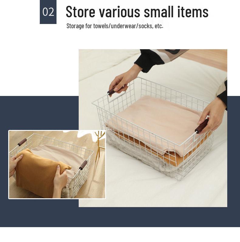 Скандинавская корзина для хранения из железа для одежды, ванной комнаты и кухни