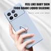 Luxury Liquid Silicone Ring Stand Shell for Redmi POCO X6 Pro Cover Shockproof Xiaomi K70E Bumper Back Protection Cover