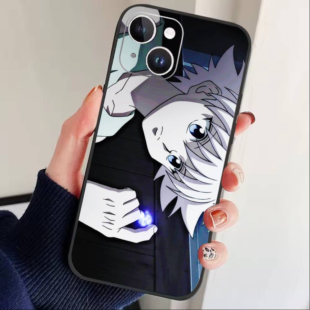 G-Киллуа Зольдик K-Охотник X Охотник Чехол для телефона для iPhone 17 16 15 14 13 12 Max Plus Силиконовый Черный Чехол