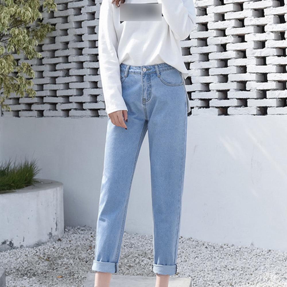 Женские джинсы-гарем с высокой талией Белые брюки больших размеров Черные джинсы