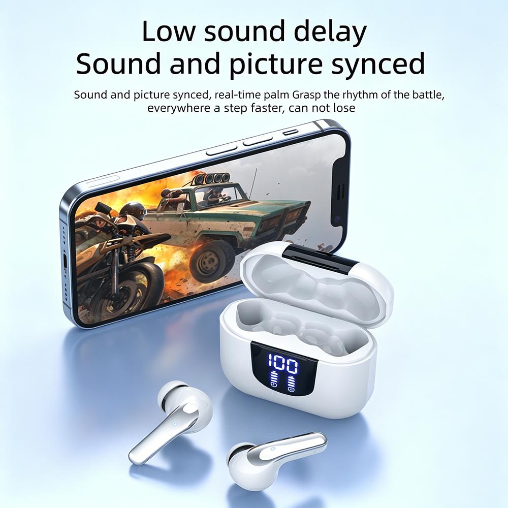 Bluetooth 5.4 Наушники Беспроводные Наушники HiFi Стерео Шумоподавление Внутриканальные Наушники Цифровой Дисплей Игровые Гарнитуры