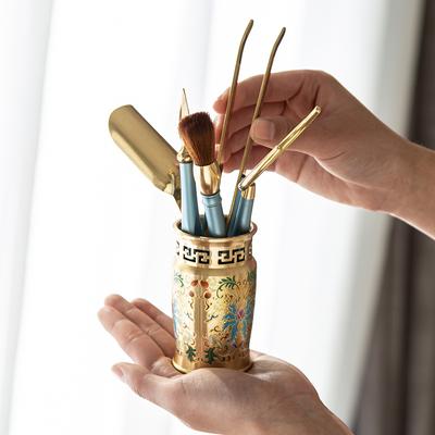 Эмалевая чайная церемония Six Gentlemen бытовая латунная антикварная чайная ложка-нож зажим для кунг-фу чайные принадлежности