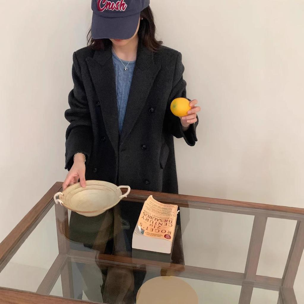 Двустороннее шерстяное пальто, длинное женское пальто высокого класса