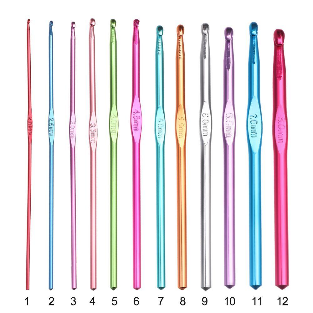 Набор Алюминиевые Тунисские Афганские Швейные Принадлежности Вязание Крючком Вязальные Спицы Крючки