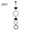 Natural Wood Bead Towel Hanger Beaded Hanger, Bohemian Wall Mounted Ring Hand Solid Rack Holder, Decorative Hemp Rope Storage for Bathroom And Kitchen