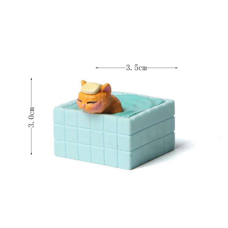 Купание, Синяя ванна, Кот, Маленький Мяо, Садоводство в микроландшафте, Ландшафтный дизайн и Креативные фигурки