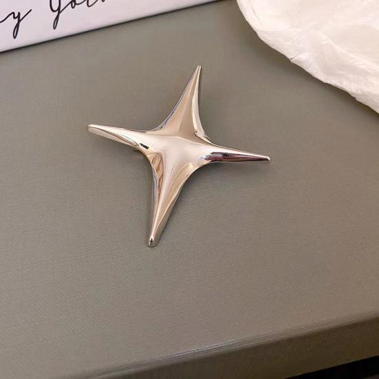 Металлическая брошь с четырехконечной звездой, элегантный деловой костюм роскошного цвета