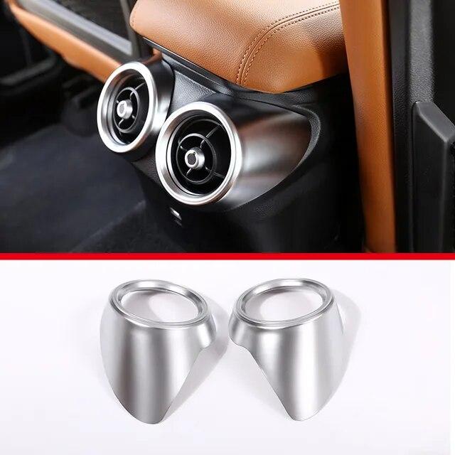 ABS углеродное волокно для Alfa Romeo Giulia 2017-автомобильный задний ряд кондиционер вентиляционное отверстие крышка отделка авто аксессуары для интерьера