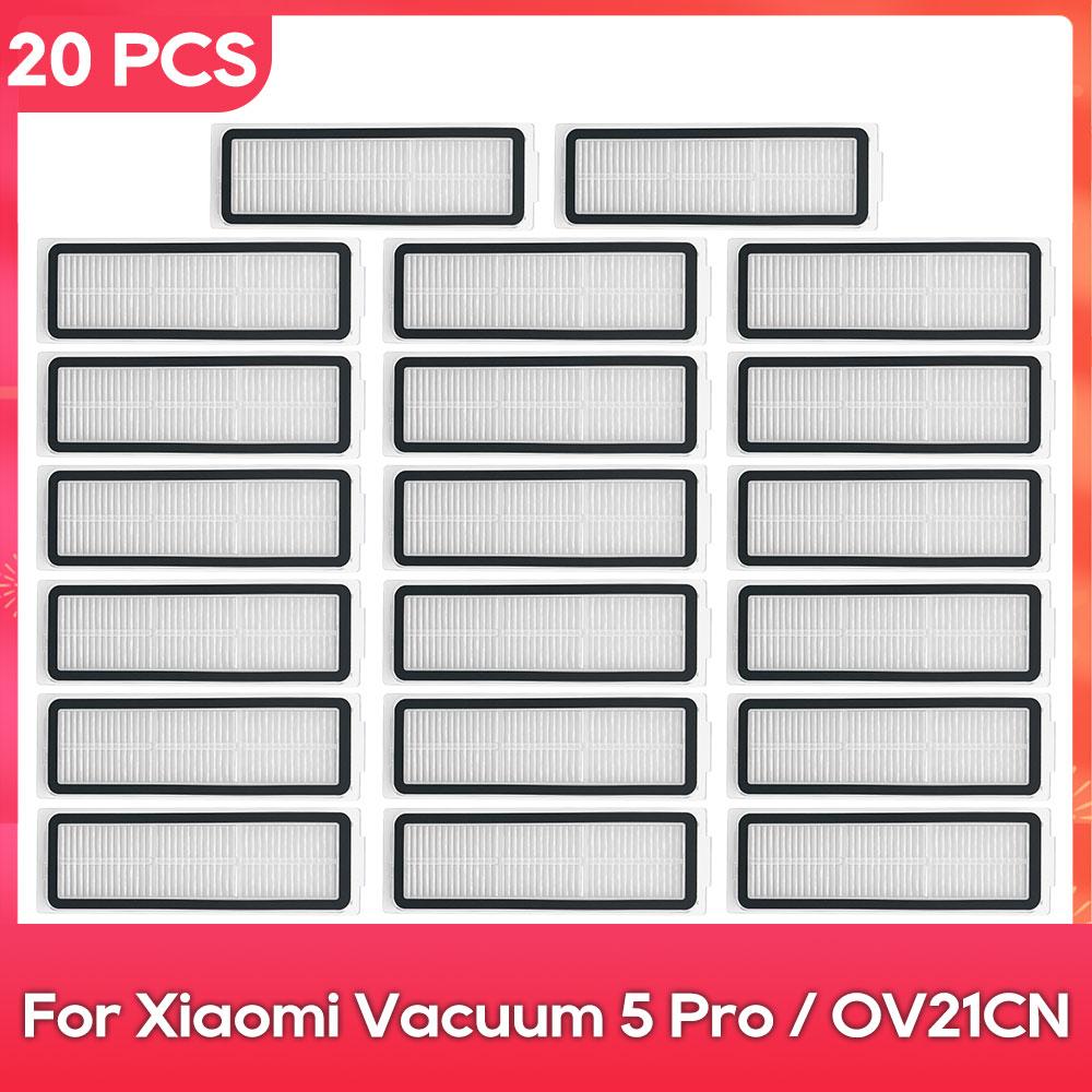 Compatible For ( Xiaomi Robot Vacuum 5 OV31GL / Xiaomi Robot Vacuum 5 Pro OV21GL ) Parts Main Side Brush Filter Mop Dust Bag