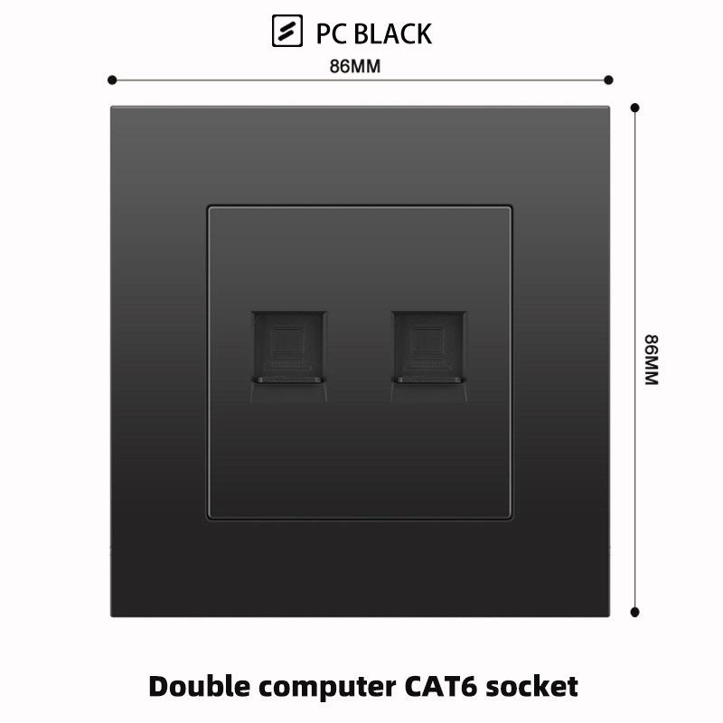 Британская розетка 13А с быстрой зарядкой USB-C, версия для Гонконга и Макао, черная, квадратная, 3 отверстия, панель 86