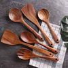 Handmade Wooden Non-Stick Serving and Cooking Spoon Kitchen Tools Utensil, Set of 6