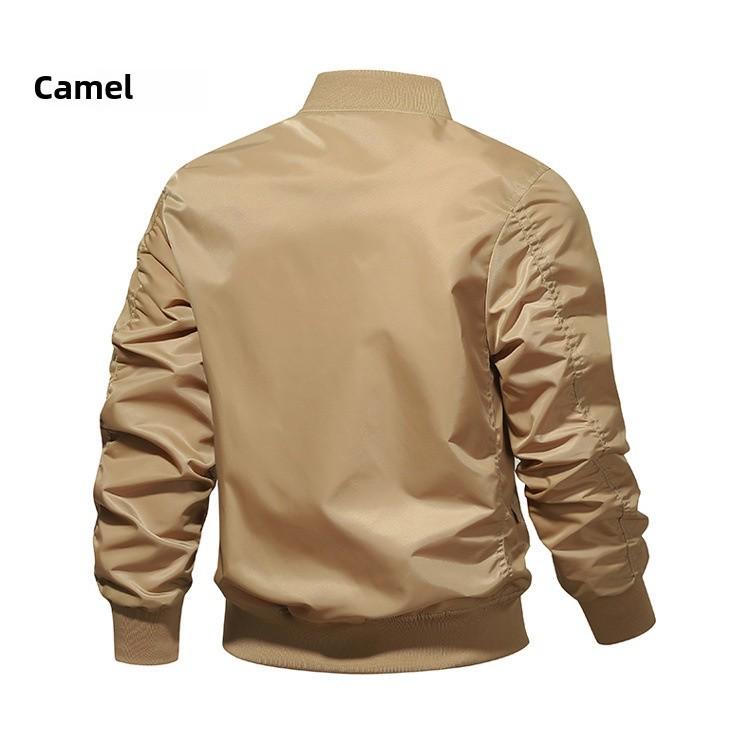 Мужская однотонная куртка-бомбер MA1 Flight Bomber — утепленная/тонкая, повседневный японский стиль на весну/осень.