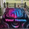 Custom Text Printed Rug Atletico Madrid Non Slip Floor Carpet For Home Room Decor