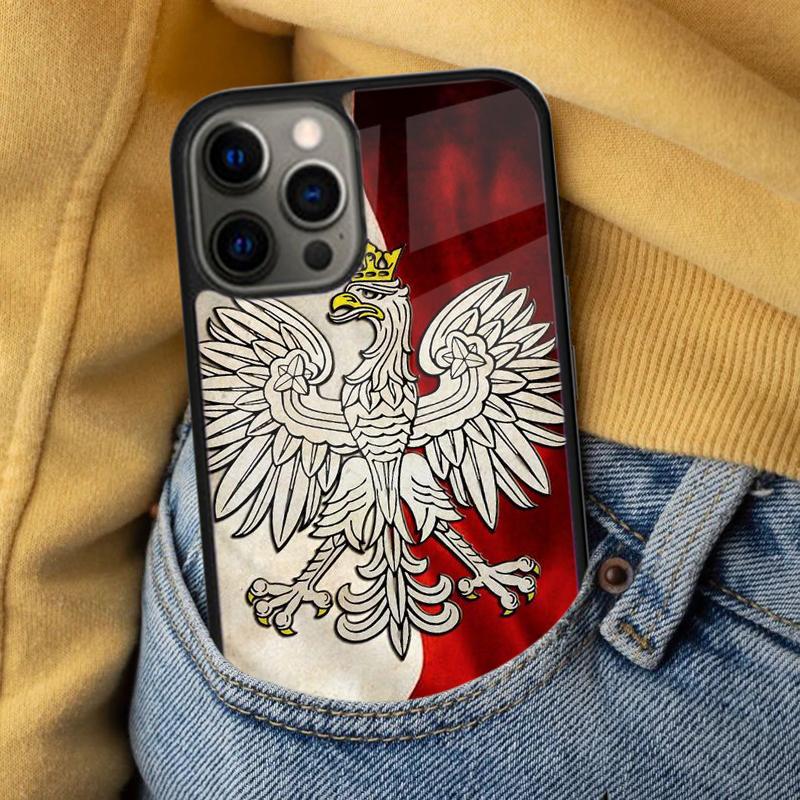 Мягкий чехол для телефона с флагом Польши для iPhone 17 Air 16e Pro max 15 Pro 13 14 Plus 11 12 MagSafe Магнитный Coque
