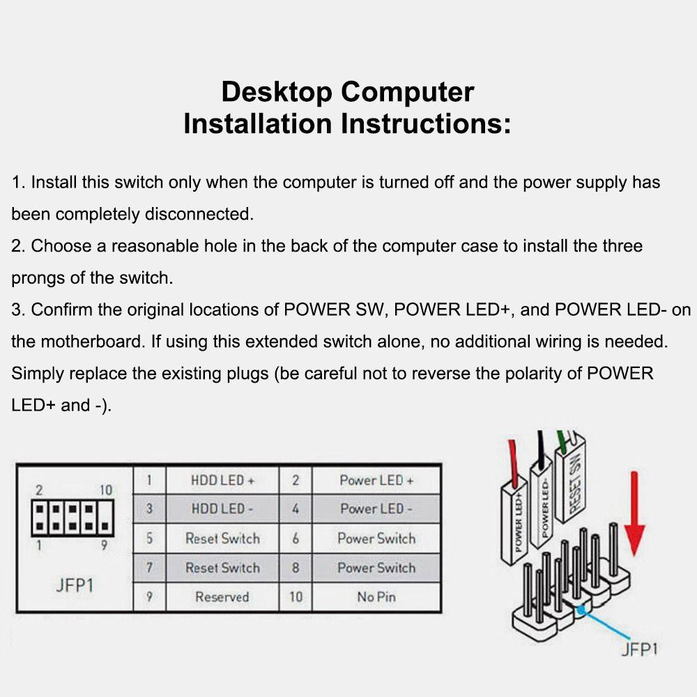 С кабелями 1,8 м Переключатель кнопки питания ПК Светодиодный удлинитель для загрузки материнской платы для настольного компьютера