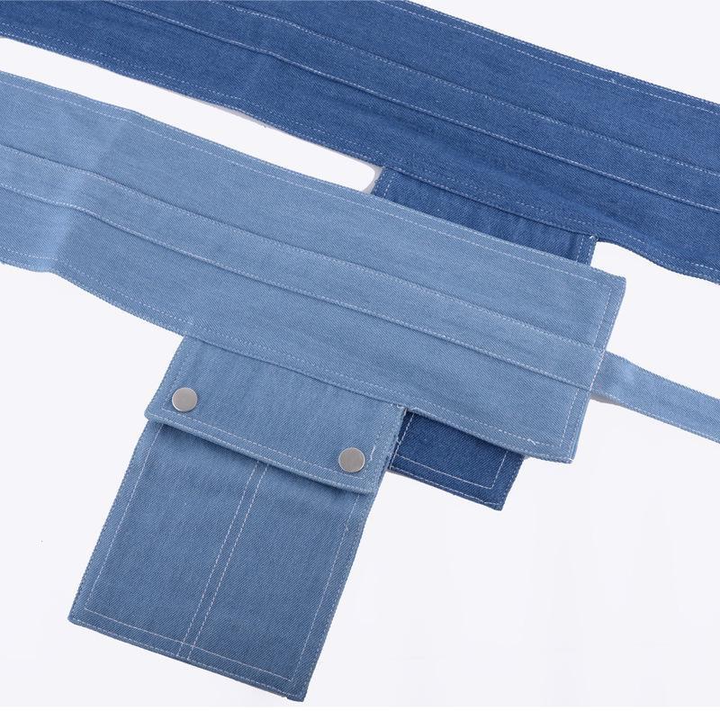 Женский джинсовый корсет с карманным поясом и широким поясом в стиле панк-рок