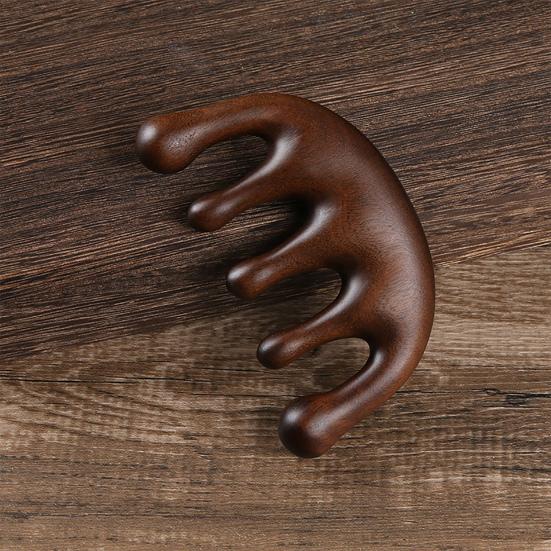 Деревянная расческа для массажа кожи головы с широкими зубцами, натуральный сандал, снятие стресса, подарок для роста волос, вьющиеся волосы