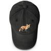 Lifelike Fox Print Snapback Sun Hat, Animal Dad Hat Sun Protection Distressed Vintage-Inspired Washed Adjustable Baseball Cap