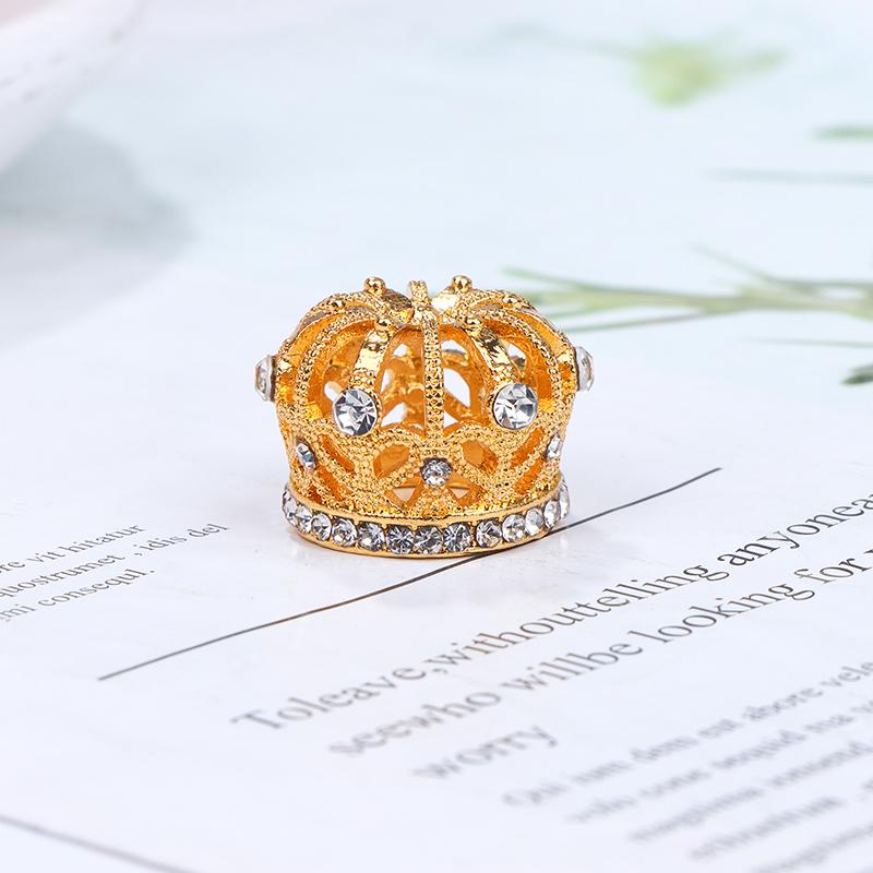 Dollhouse Miniature Gold Silver Bronze Mini Metal Alloy Crown Models Dolls Toys