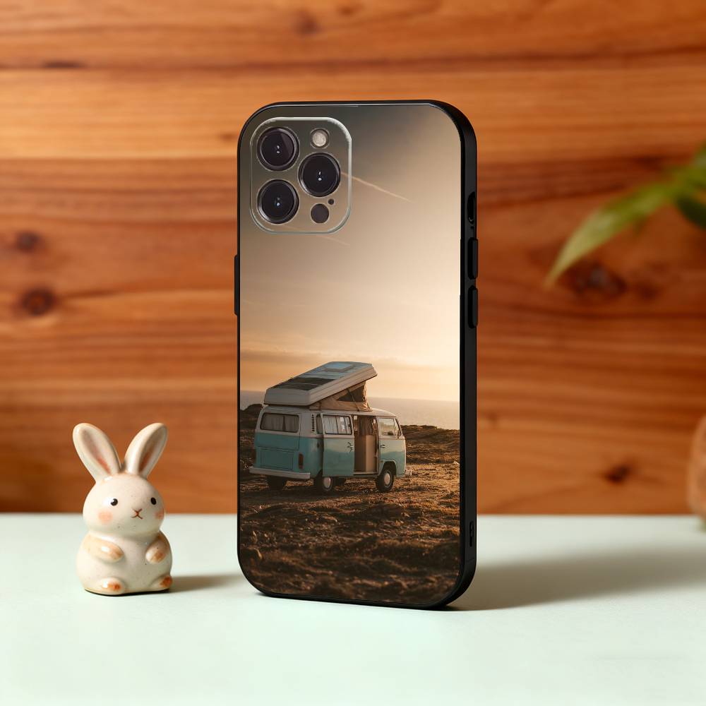 Чехол для телефона C-Combi V-Van Surfs для iPhone17 16 15 14 13 12 11 Pro Max Plus, 5G Мягкий черный чехол