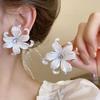 White Flower Stud Earrings for Women