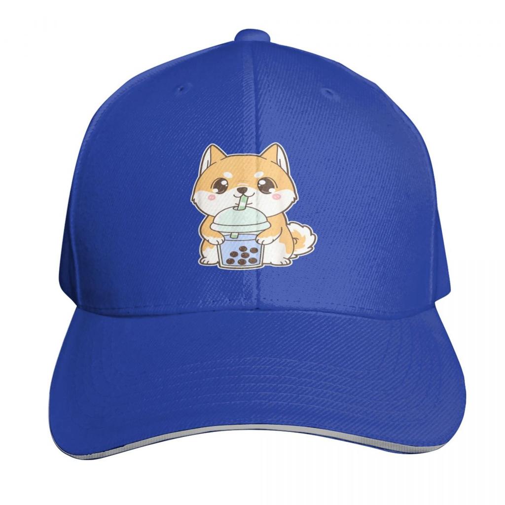 Shiba Inu Bubble Tea Shirt Women Boba Tea Dog Bubble Tea TShirt Baseball Cap Brand Unisex cap sun hat Womens Beach Visor Unisexs