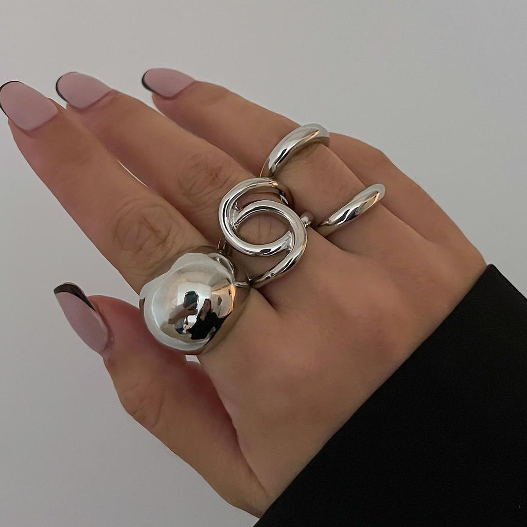 Кольцо-обнимашка с каплей воды и пейзажем, Кольцо с жидким металлом, плиссированное, с жемчугом в стиле барокко