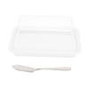 Quadrate Plastic Butter Storage Box Butter Cutter Cheese Container with Transparent LidTransparent