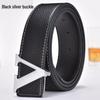 Men's Korean Style Genuine Leather Belt with Smooth V Buckle