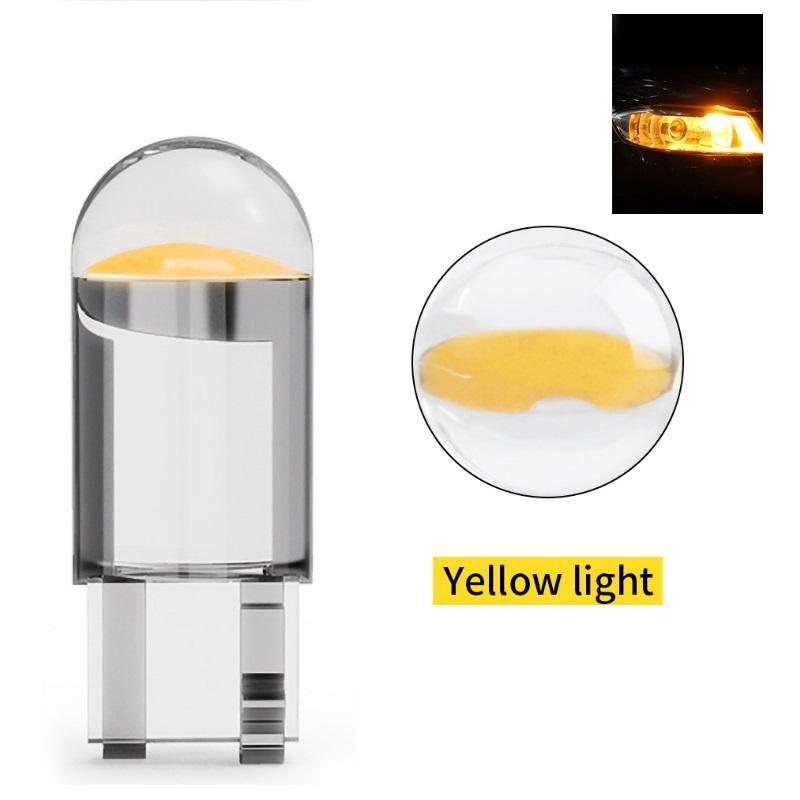 Автомобильный светодиод T10 W5W Canbus Glass COB 6000k Купольная лампа для чтения Маркерный клин номерного знака Лампа 168 194 192 DC 12 В Белый Синий Красный