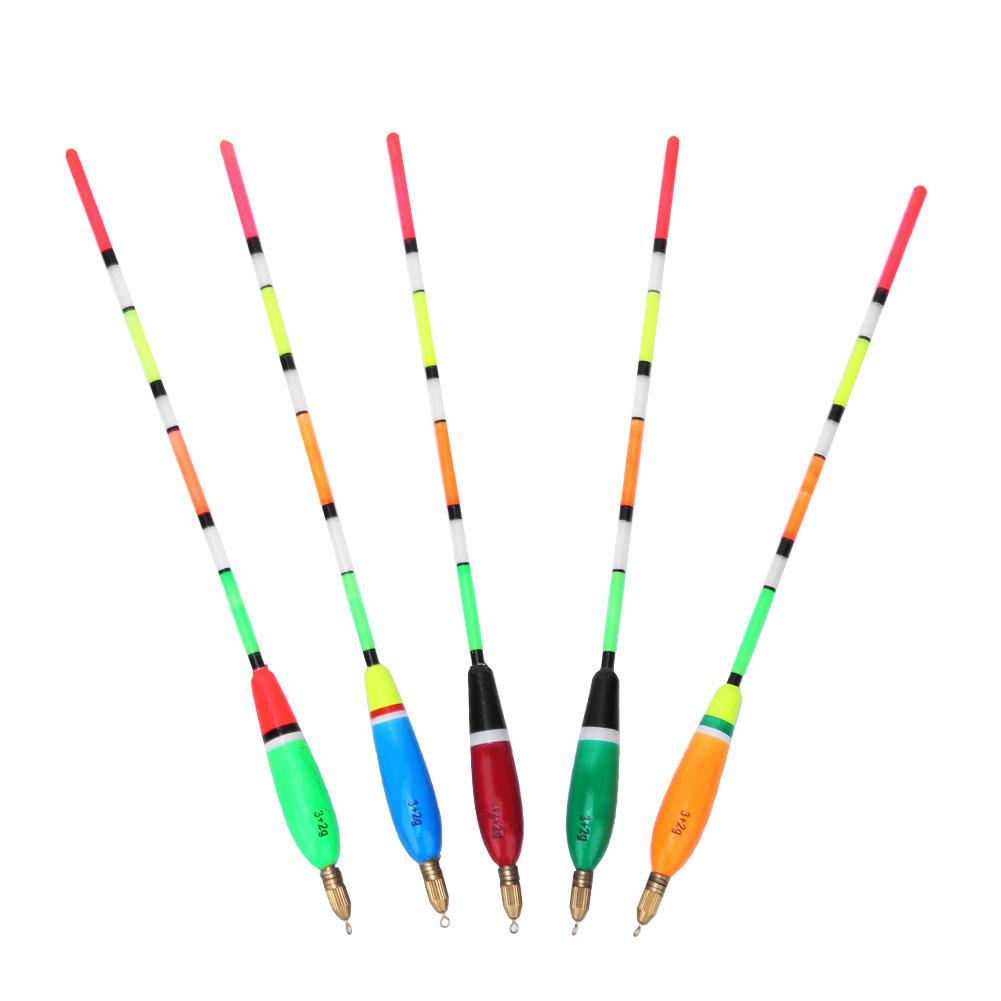 5 шт. Разноцветные поплавки из бальзового дерева, поплавки-бобберы, индикаторы поклевки, рыболовное снаряжение(3+2г )